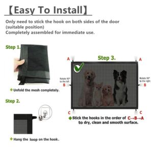 Dog Gate for The House Pet Gate for Stairs No Drilling - 43.3" W x 28.3" H Retractable Dog Gate Mesh Baby Gate for Stair No Drill Pet Gate Puppy Gate for Stairs & Doorways (S) (S) (S)