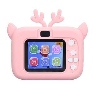 rosvola toddler camera, auto dimming birthday gift ai intelligent 20mp kids camera with frames for party (pink yellow)