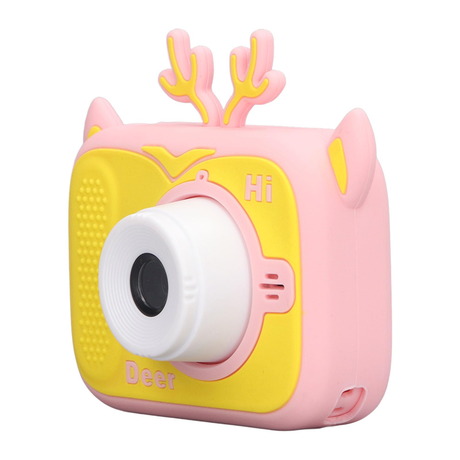 Rosvola Toddler Camera, Auto Dimming Birthday Gift AI Intelligent 20MP Kids Camera with Frames for Party (Pink Yellow)