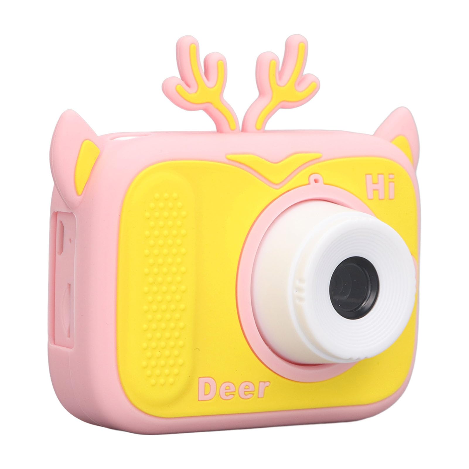 Rosvola Toddler Camera, Auto Dimming Birthday Gift AI Intelligent 20MP Kids Camera with Frames for Party (Pink Yellow)