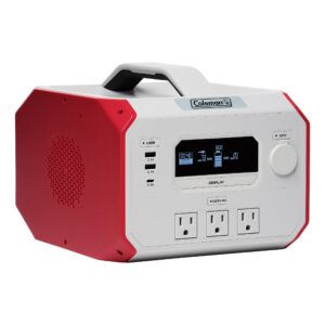 coleman voyager go 500 battery generator - portable power station, 478wh lithium-ion battery, 500w pure sine wave inverter, fast charging, solar generator for home backup power, camping & rvs