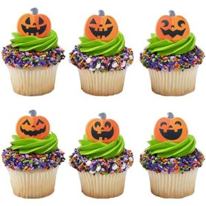 Halloween Jack O' Lantern Pumpkin Cupcake Rings Party Favors - 24 pc