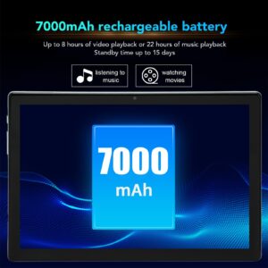 10.1 Inch Tablet, Tablet for Android 12, 8GB+256GB, Octa Core CPU, 8MP+16MP Dual Camera, FHD Display, BT 5.0, 2.4G WiFi, 4G LTE 7000mAh Office Tablet (US Plug)