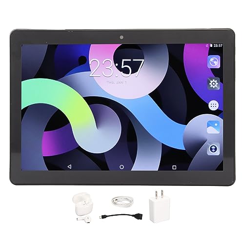 FOLOSAFENAR 5G WiFi Tablet 10.1 Inch 100-240V Tablet Support GPS FM USB Type C Port 1920 * 1200 Resolution 5G WiFi Learn for Android 12 (#1)