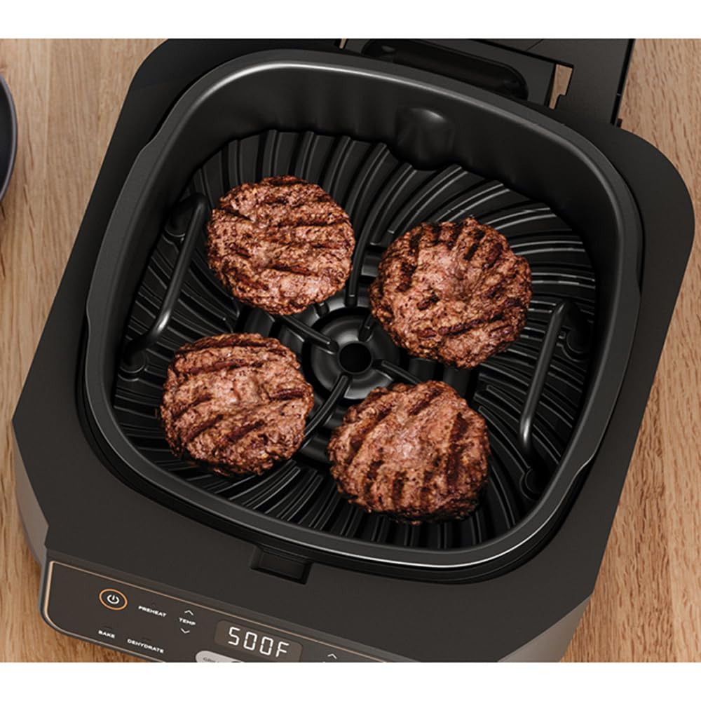 Ninja EG201 Foodi 6-in-1 Indoor Grill and 4-Quart Air Fryer (Renewed)