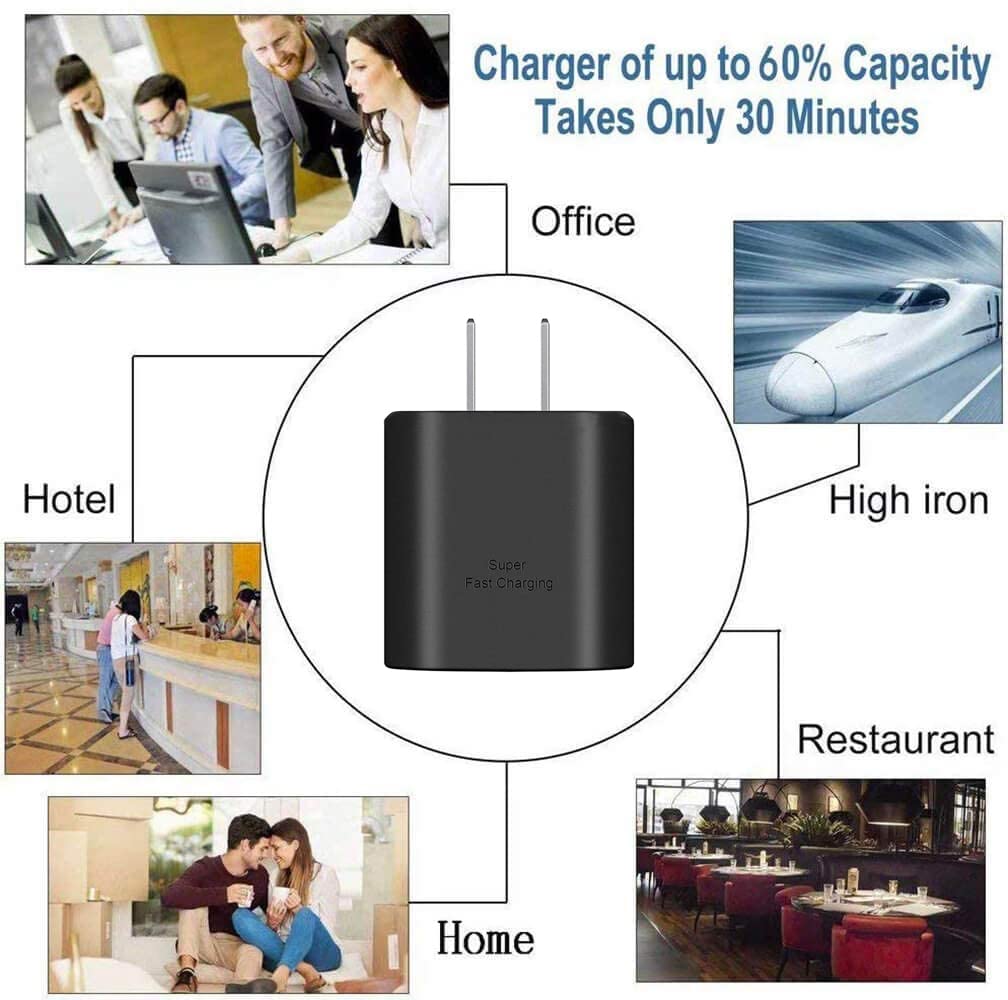 Samsung 45W USB C Charger,S24 Ultra Charger Super Fast Charging Cable Type C Android Phone Charger Block & 6.6Ft Cord for Samsung Galaxy S24Ultra/S24/S24+/S23/S23 Ultra/S23+/Note 10/20/S21,Tab S7/S8