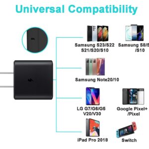 Samsung 45W USB C Charger,S24 Ultra Charger Super Fast Charging Cable Type C Android Phone Charger Block & 6.6Ft Cord for Samsung Galaxy S24Ultra/S24/S24+/S23/S23 Ultra/S23+/Note 10/20/S21,Tab S7/S8