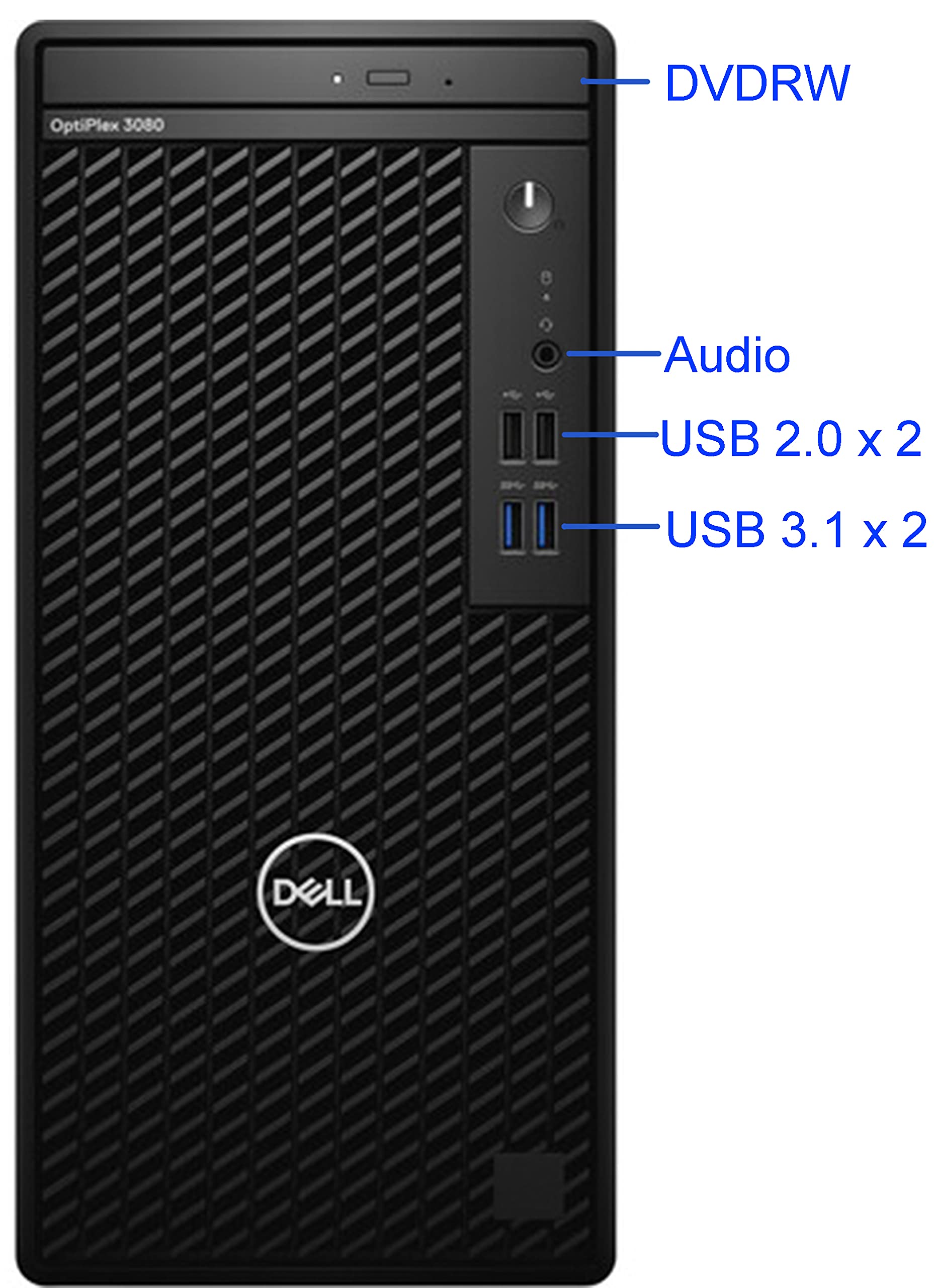 Dell OptiPlex 3080 SFF Desktop, Intel i9-10900, 64GB RAM 2TB NVMe SSD, DVDRW, USB C, 2-Monitor Support, HDMI, DisplayPort, AC Wi-Fi, BT, Windows 11 Pro