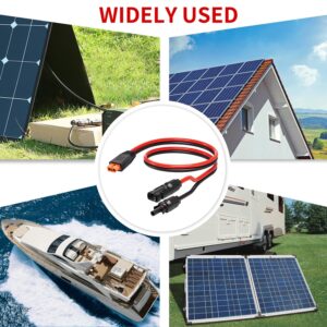 LIOFYN Solar to XT60i Connector Cable 10AWG 2FT Solar Panel Connector to XT60i Charging Cable for RV Portable Power Station Solar Panels