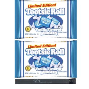 Vanilla Tootsie Rolls Midgees Candy Limited Edition 16 Oz (2 Pack) w/CC's Sweets & Snacks Bag Clip