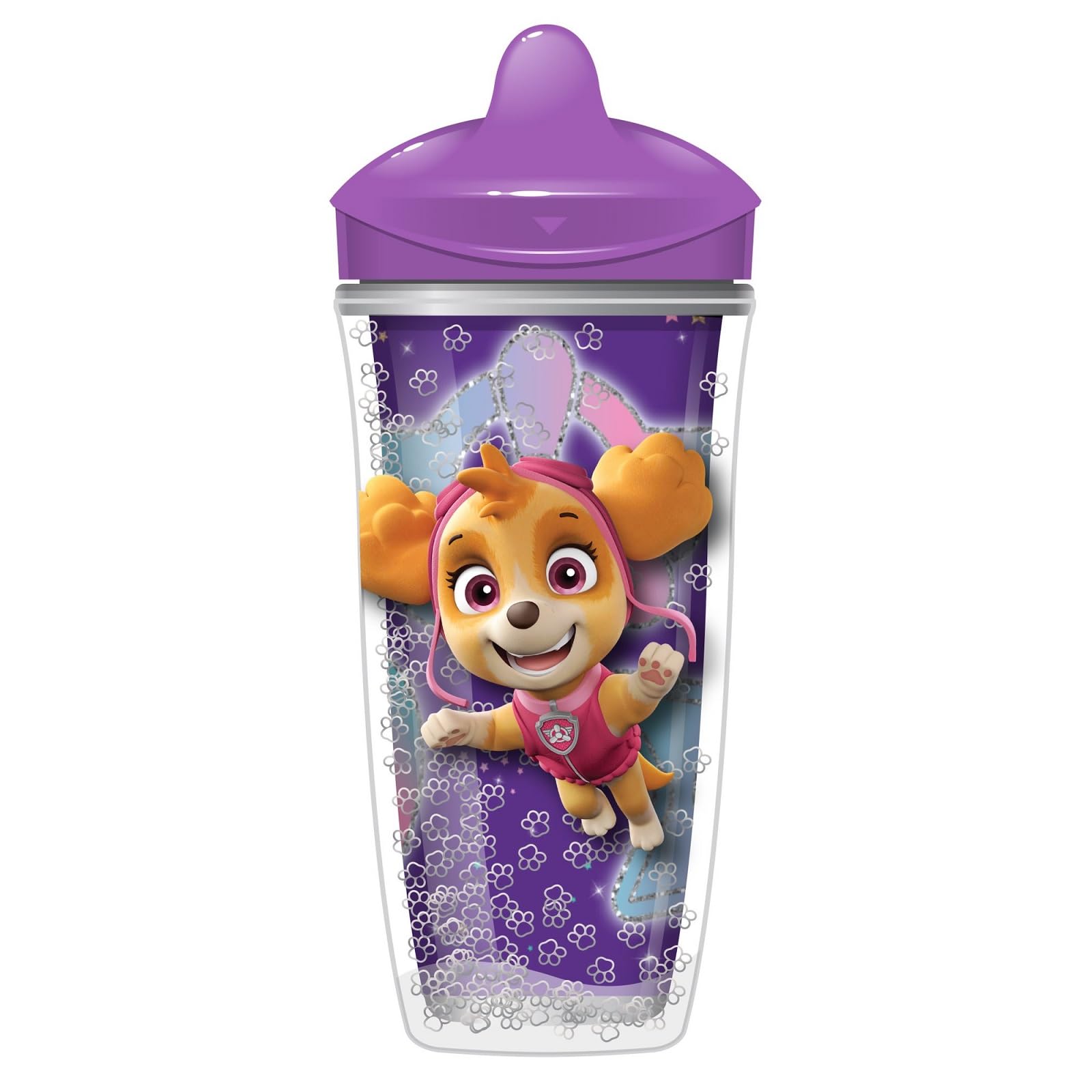 Playtex Baby Sipsters Stage 3 PAW Patrol Sippy Cups, Spill-Proof, Leak-Proof, Insulated, Glitter - Purple, 9 Oz, 1 Count