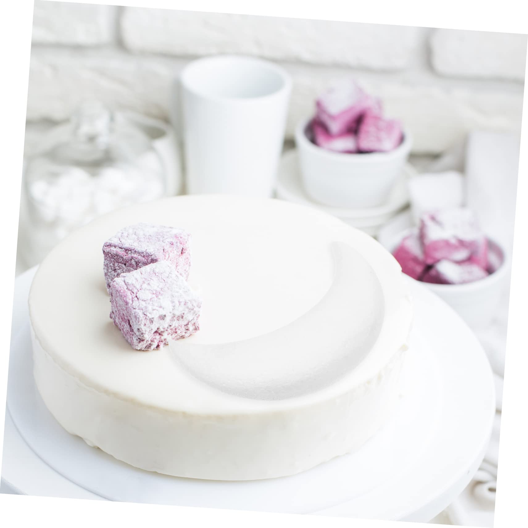 Abaodam Moon Cake Embryo Cake Decorating Turntable Fake Cake Model Multipurpose Tool Mutitool Polystyrene Cake Dummy Cake Dummies 4 Inch Multitools Crafts Foam Child Heart-Shaped White