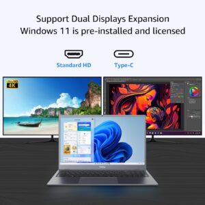 Coolby 15.6inch Windows 11 Laptop, 16GB RAM/512GB NVMe SSD, 1920x1080 IPS Display, Intel N95 Quad Core Laptop Computer, Support 2.4G/5G Hz WiFi, BT, RJ45, Type-c PD 3.0 Charging