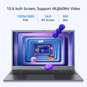 Coolby 15.6inch Windows 11 Laptop, 16GB RAM/512GB NVMe SSD, 1920x1080 IPS Display, Intel N95 Quad Core Laptop Computer, Support 2.4G/5G Hz WiFi, BT, RJ45, Type-c PD 3.0 Charging