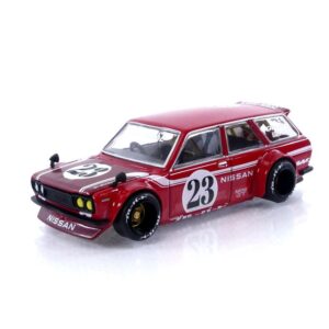 Datsun KAIDO 510 Wagon Carbon Fiber V2 Red Kaido House 1/64 Diecast Model Car True Scale Miniatures KHMG063