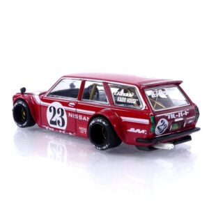 Datsun KAIDO 510 Wagon Carbon Fiber V2 Red Kaido House 1/64 Diecast Model Car True Scale Miniatures KHMG063