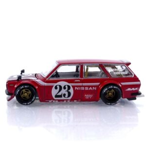 Datsun KAIDO 510 Wagon Carbon Fiber V2 Red Kaido House 1/64 Diecast Model Car True Scale Miniatures KHMG063