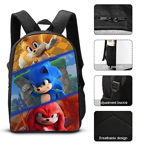 Jwanuad 17 Inch Laptop Backpack Cartoon 3D Printing Travel Backpack