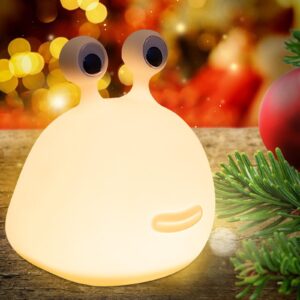 yesinaly cute slug night light - funny kid night light for bedroom classroom decor, touch night light soft silicone lamp for birthday gifts room decorations