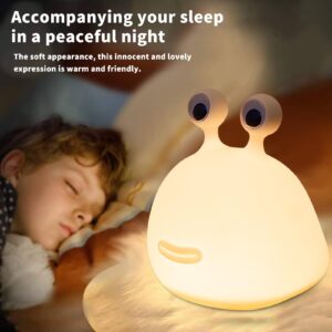 Yesinaly Cute Slug Night Light - Funny Kid Night Light for Bedroom Classroom Decor, Touch Night Light Soft Silicone Lamp for Birthday Gifts Room Decorations