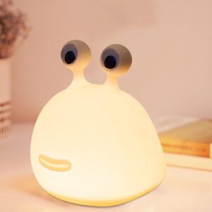 Yesinaly Cute Slug Night Light - Funny Kid Night Light for Bedroom Classroom Decor, Touch Night Light Soft Silicone Lamp for Birthday Gifts Room Decorations