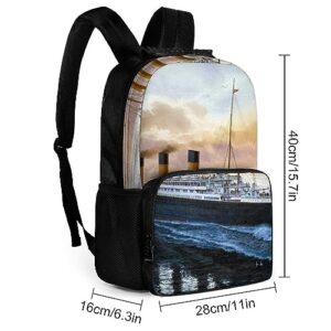 Retro Titanic Famous Old Historic Laptop Backpack Lightweight 16 Inch Travel Backpack Shoulder Bag Daypack for Men Women