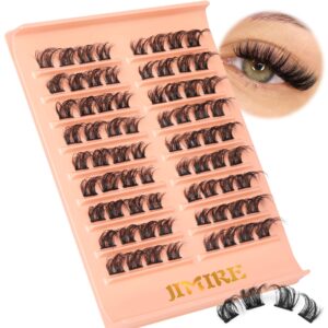 lash clusters wispy diy eyelash extension individual lashes 7-15mm d curl fluffy cat eye lash clusters extension 9 pairs 72pcs self application at home by jimire