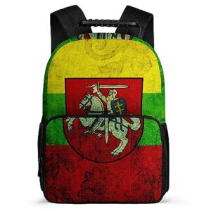 lithuanian flag laptop backpack lightweight 16 inch travel backpack shoulder bag daypack for men women