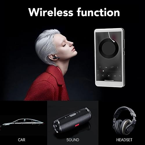 Bluetooth MP4 Player, 5 HD Full Touchscreen MP4 Player, Portable Digital HiFi Music Player with Camera, 2200mAh Battery, Support with Bluetooth Earphone Speaker Car Stereo (Black)