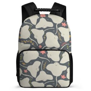 cute stingray laptop backpack lightweight 16 inch travel backpack shoulder bag daypack for men women