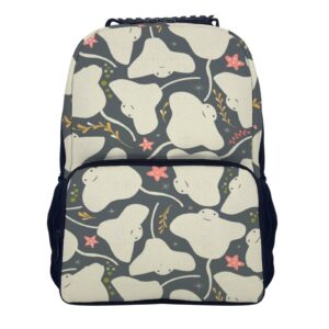 Cute Stingray Laptop Backpack Lightweight 16 Inch Travel Backpack Shoulder Bag Daypack for Men Women