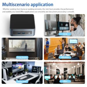AskHand Mini PC AMD Ryzen 7 5700U (8 Core 16 Threads 4.3 GHz) 16GB DDR4 RAM 512GB PCIE SSD, Windows 11 Pro Support/WiFi 6E /BT-5.2 /USB*4 /USB-C /2*HDMI, 4K@60Hz 3 Screens Simultaneous Output