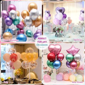 Sakolla 4 Sets Balloon Stand Kits for Table Balloon Sticks with Self-stick Base Desktop Balloon Table Stand Centerpiece Balloon Holder for Birthday Baby Shower Party Wedding Anniversary