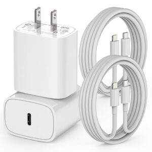 iphone charger [apple mfi certified] 20w pd usb c charger block with usb c lightning cable 6ft compatible with iphone 14/13/12/11/pro/pro max/xs/max/xr/, ipad, airpods (2+2 pack)