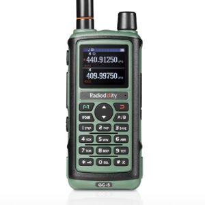 radioddity gc-5 dual band two way radio, ham radio handheld long range with 1800mah battery, high gain antenna, color lcd, dtmf, support chirp