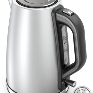 Electric Kettle, Paris Rhone 1.7L Electric Kettles for Boiling Water, Stainless Steel Hot Water Boiler Heater, BPA-Free, Auto Shutoff, Boil-Dry Protection, LED Indicator, Coffee and Tea, Silver