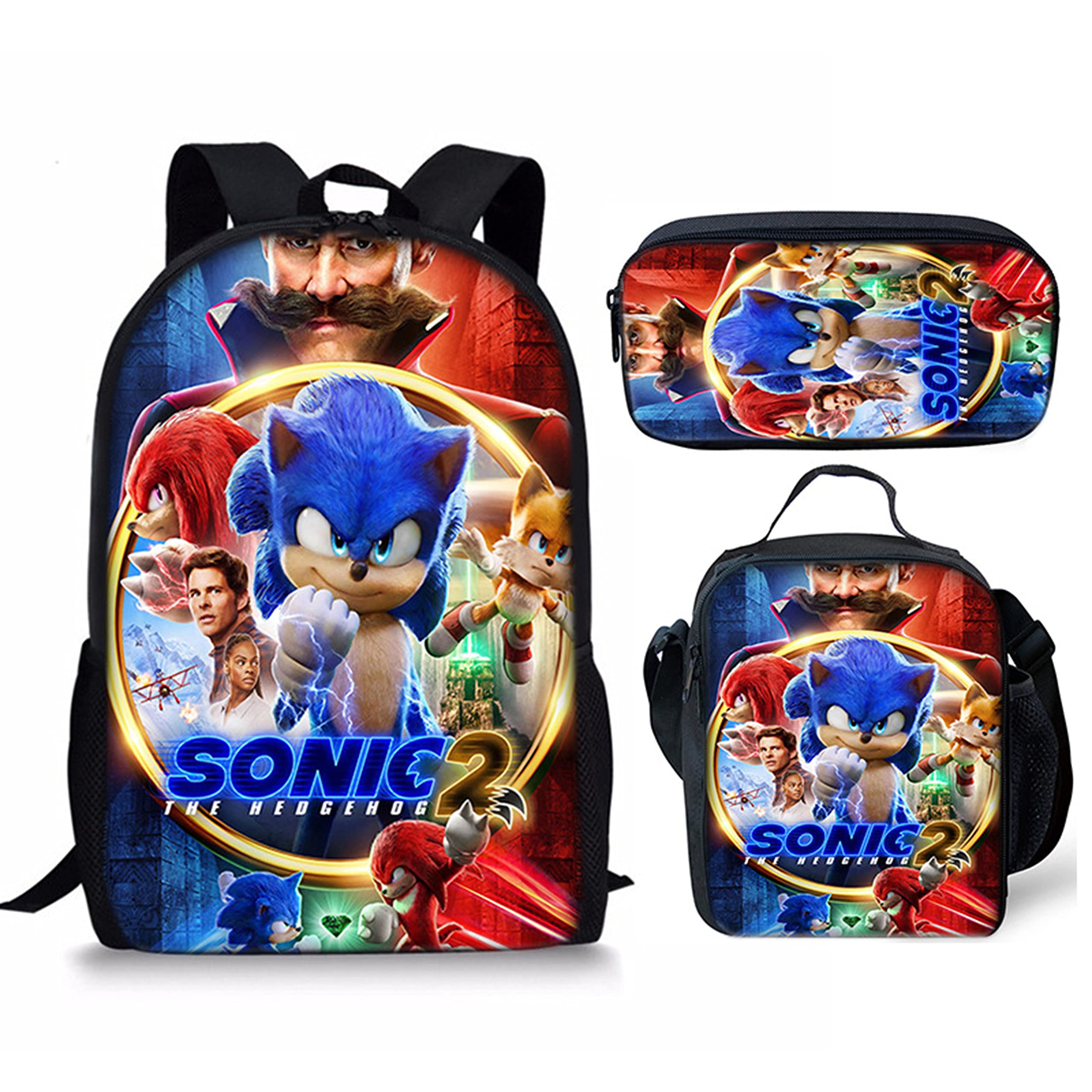 FNASFIA Anime Backpack Pencil Case Lunch Bag 3 Piece Set Cartoon Backpack Boys And Girls' Backpack 3D Backpack