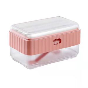soap dish holder multifunctional soap foaming box decorative soap case storage drainage tray dish for bathroom(pink)