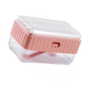 Soap Dish Holder Multifunctional Soap Foaming Box Decorative Soap Case Storage Drainage Tray Dish for Bathroom(Pink)