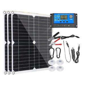 solar panel (25w/50w/75w/100w), dual usb18v/5v, with 20a controller, photovoltaic battery system(12v battery power charging), for rv, boat, trailer, farm,75w