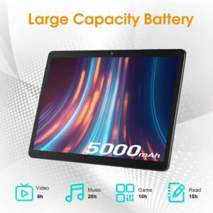 SGIN 10" HD IPS Display Tablet, 2GB RAM 64GB ROM with MTK Octa-Core 1.6Ghz Processor, Android 12 Tablet PC, 2MP+5MP Dual Camera, 1280 * 800 Pixels, Bluetooth 5.0, GPS, 5000mAh, WiFi