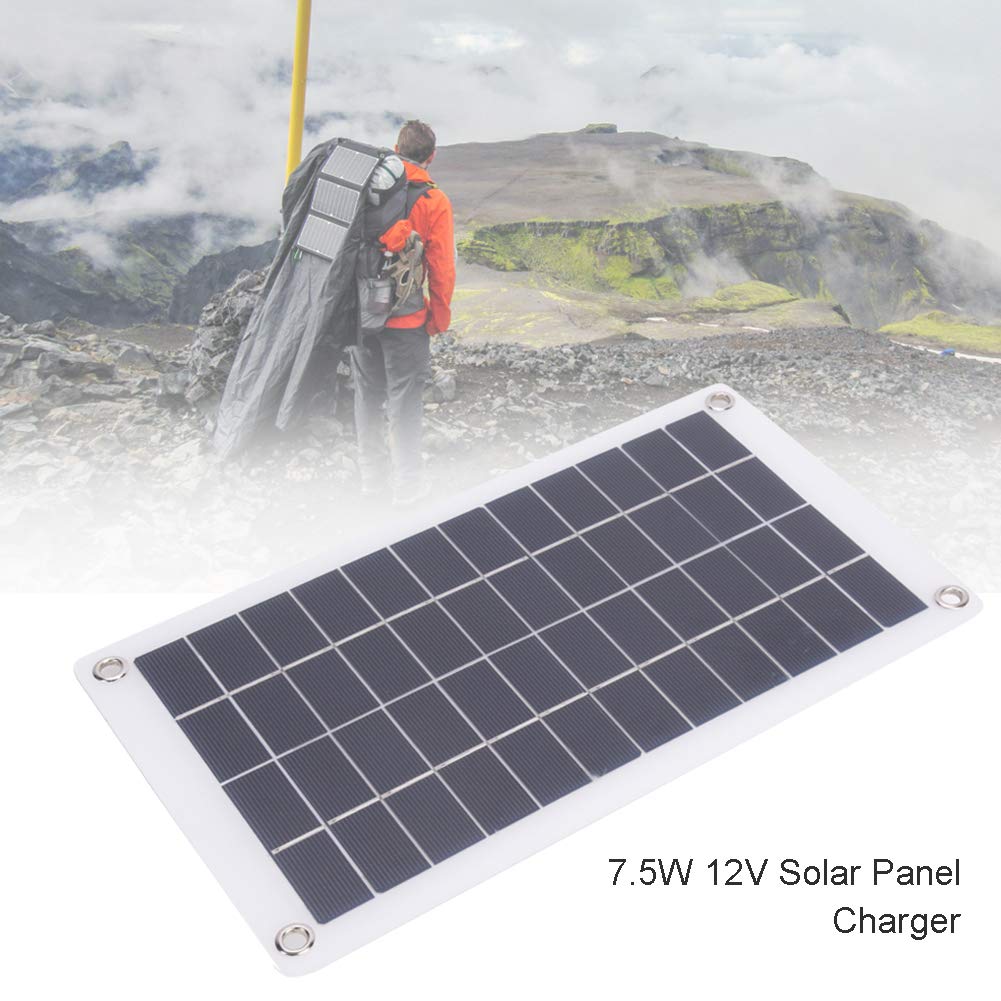 MLMLH Solar Battery Panel,solar panel kit 7.5W 12V Portable Stable Efficient Outdoor Monocrystalline Silicon Solar Cell Panel for DIY Power Charger