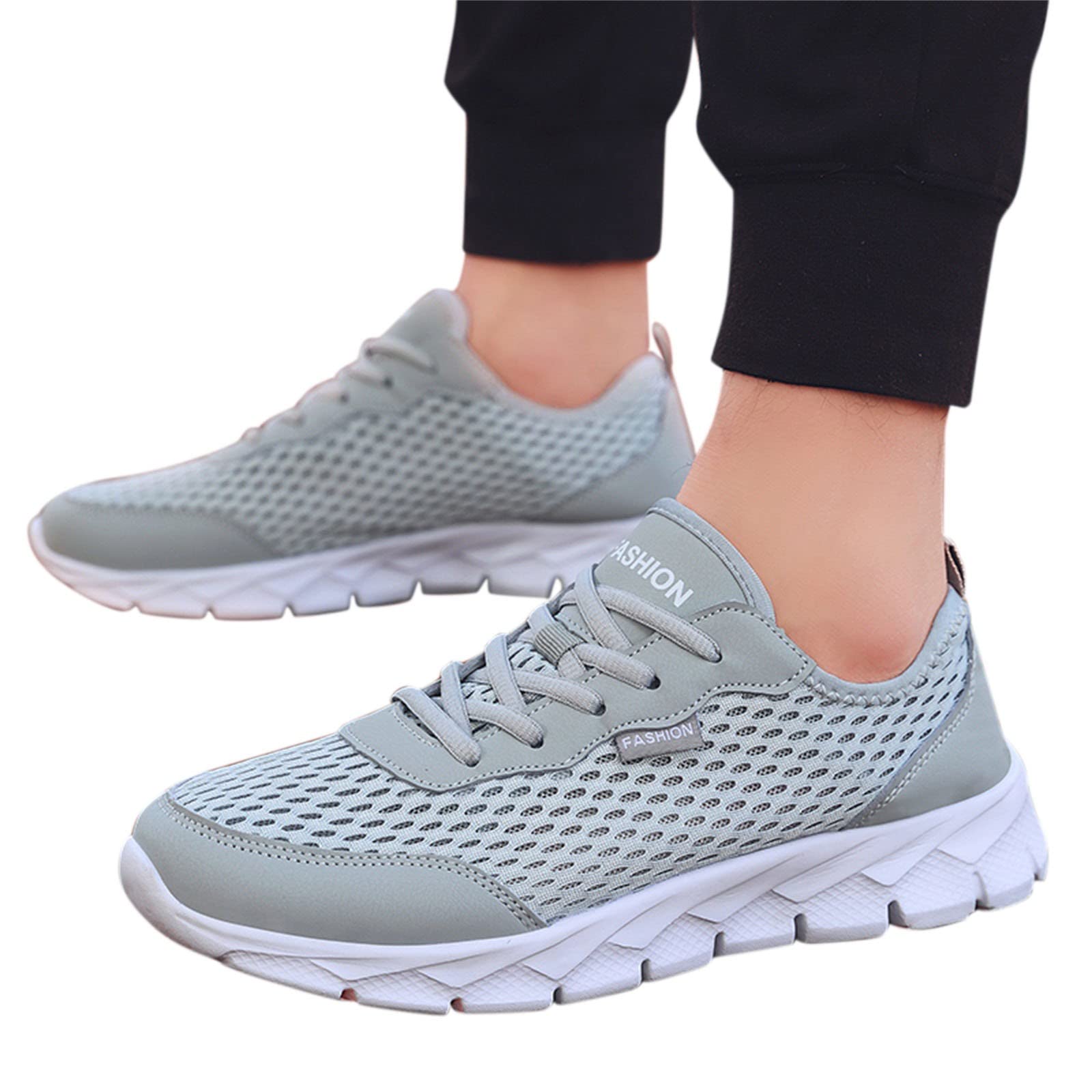 JWSVBF Women Shoes Mesh Knit Orthopedic, Lightweight Sneakers Comfy Walking Strappy, Lightweight Closed Toe Sandals Women Dressy Casual Shoes with Heels Unisex Fashion Autumn A-Grey