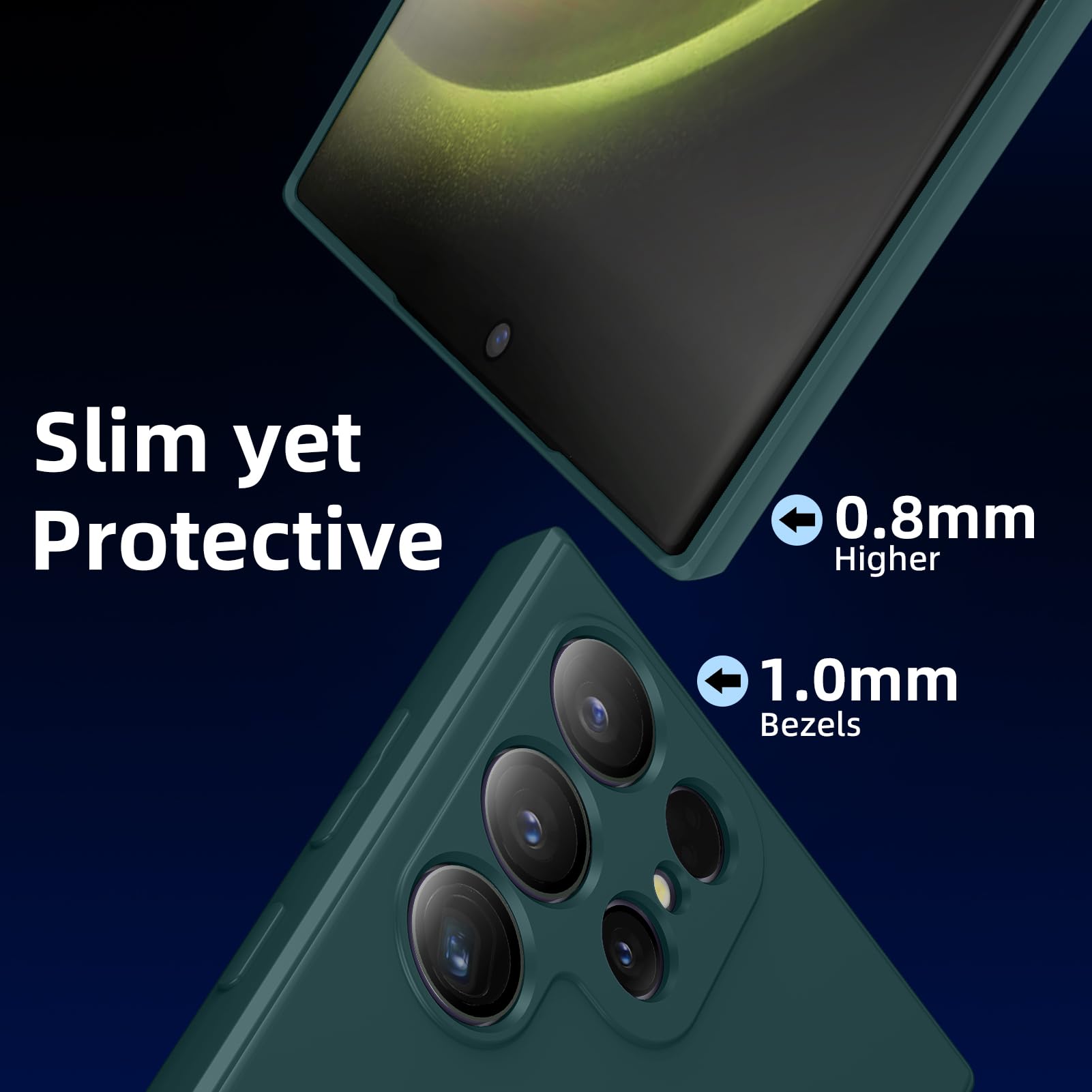 DNTMZIN for Samsung Galaxy S22 Ultra Case,Compatible with Magnetic, [Military Grade Drop Tested] Shockproof Slim Thin Phone Case,8-S22U-Dark Green