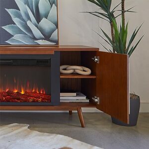 Morris 72" Landscape Electric Fireplace TV Stand in Vintage Black Maple by Real Flame