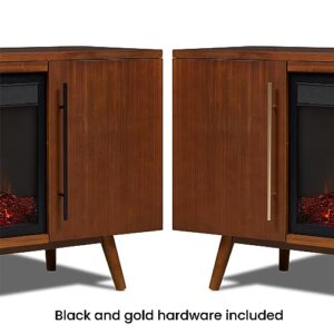 Morris 72" Landscape Electric Fireplace TV Stand in Vintage Black Maple by Real Flame