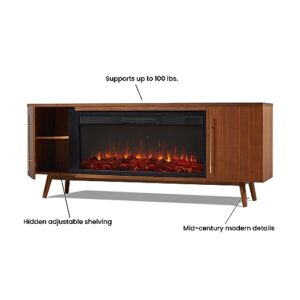 Morris 72" Landscape Electric Fireplace TV Stand in Vintage Black Maple by Real Flame