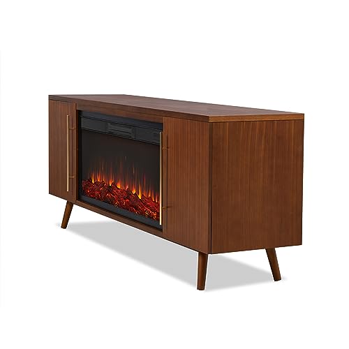 Morris 72" Landscape Electric Fireplace TV Stand in Vintage Black Maple by Real Flame