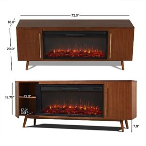 Morris 72" Landscape Electric Fireplace TV Stand in Vintage Black Maple by Real Flame