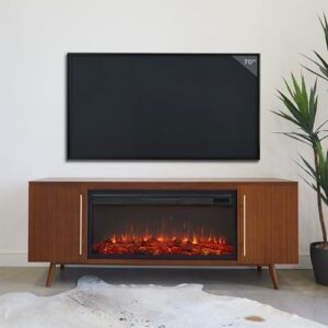 Morris 72" Landscape Electric Fireplace TV Stand in Vintage Black Maple by Real Flame